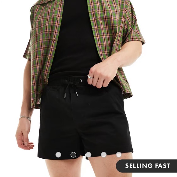 ASOS Reclaimed Vintage chino short in black - men’s shorts new with tags - Picture 2 of 3